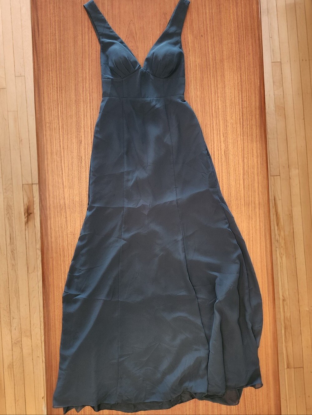 Azazie Forest Green Tie Back Gown, Size 6